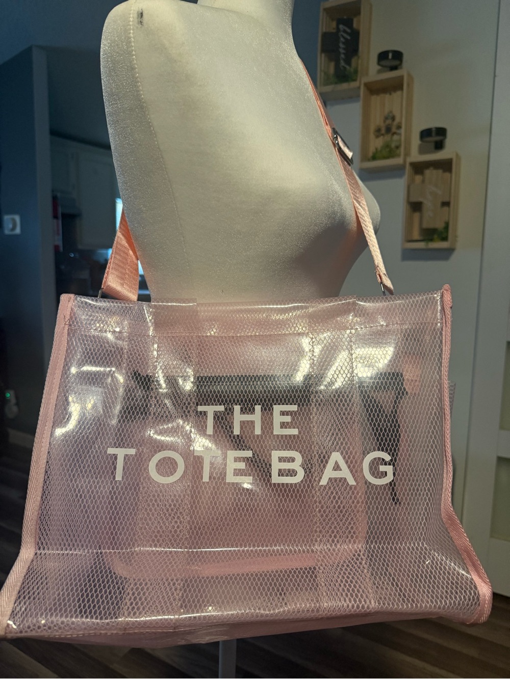 The Tote Bag Pink Mesh Shoulder Tote - Women's Clear Mesh Tote